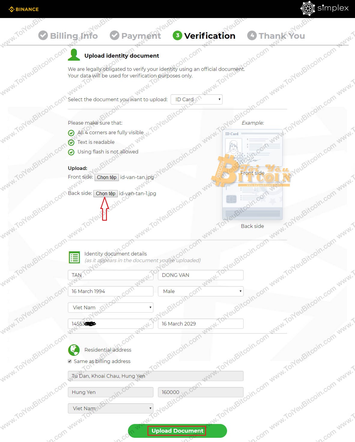 Hướng dẫn mua Bitcoin, ETH, XRP bằng thẻ Visa/MasterCard trên Binance