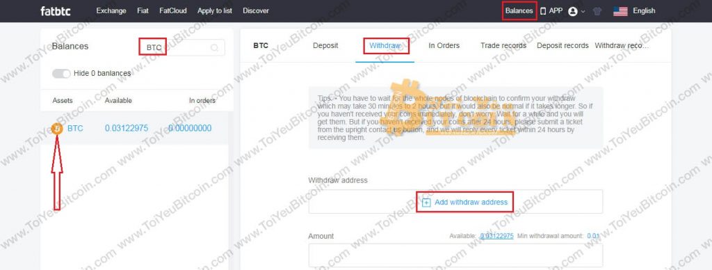 Cách rút tiền từ sàn Fatbtc. Ảnh 1