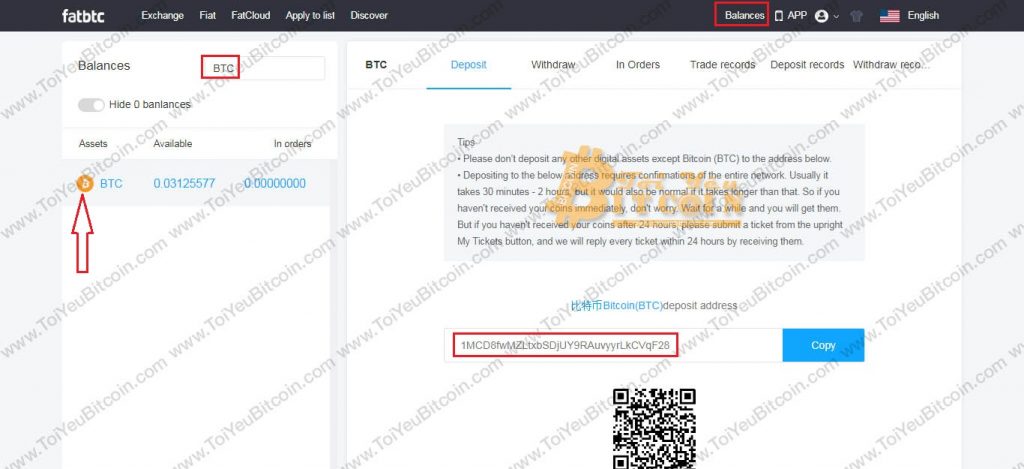 Cách nạp tiền vào sàn Fatbtc. Ảnh 1