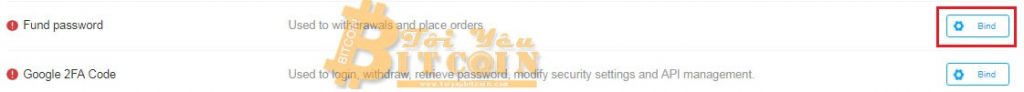 Thiết lập Fund password trên sàn Fatbtc. Ảnh 1