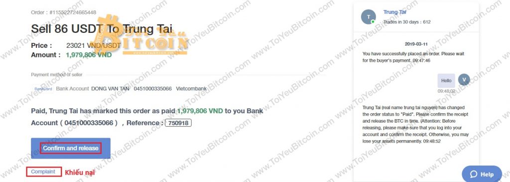 Cách bán coin trên Huobi OTC. Ảnh 8