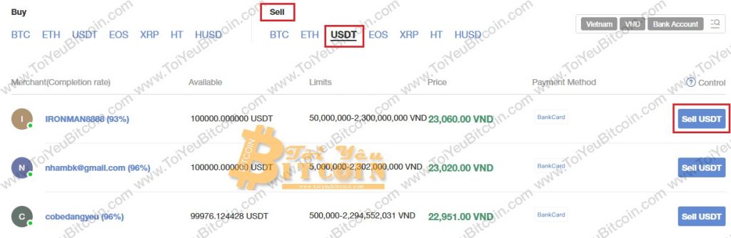 Cách bán coin trên Huobi OTC. Ảnh 4