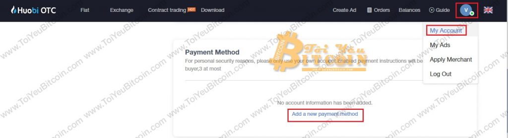 Cách bán coin trên Huobi OTC. Ảnh 1
