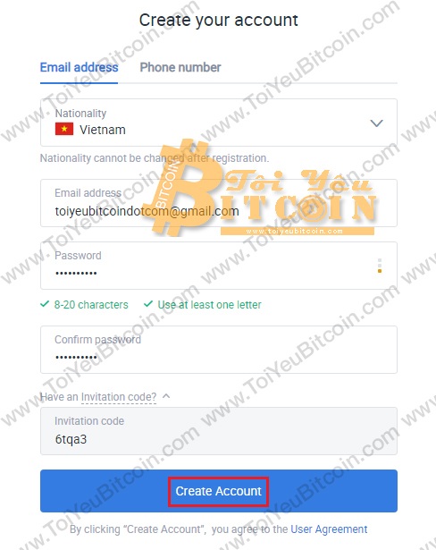 Đăng ký tạo tài khoản Huobi OTC. Ảnh 2