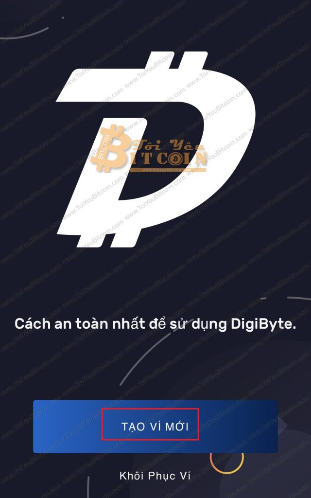 Tạo ví DigiByte trên điện thoại. Ảnh 2