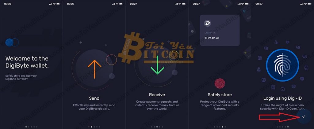 Tạo ví DigiByte trên điện thoại. Ảnh 1