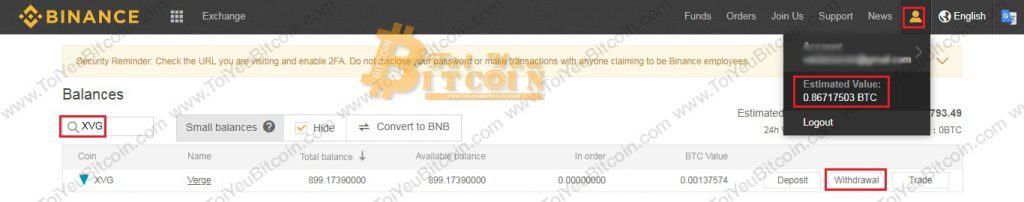 Cách nạp tiền vào ví Verge Tor. Ảnh 1