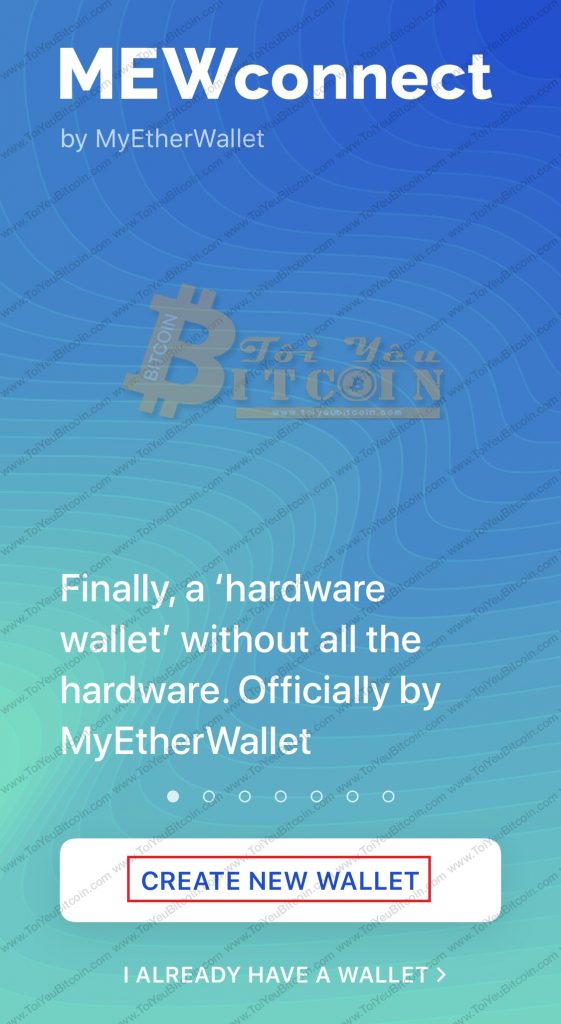 Tạo ví MEWconnect trên điện thoại. Ảnh 1