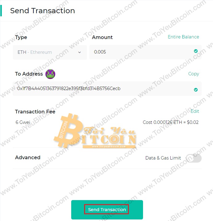 Rút tiền ETH/token từ ví MEW. Ảnh 1