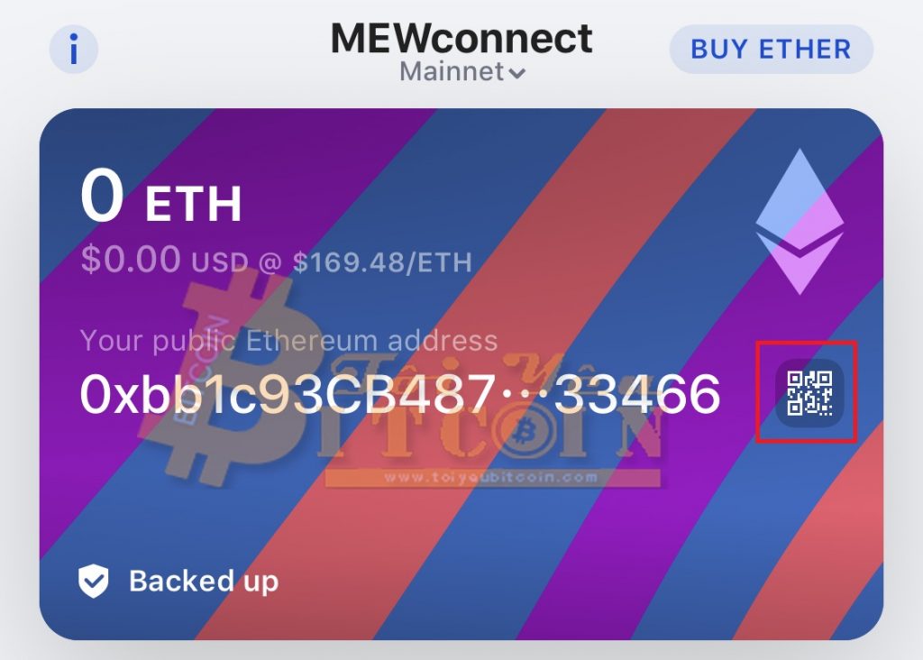 Cách nạp tiền vào ví MEW. Ảnh 1