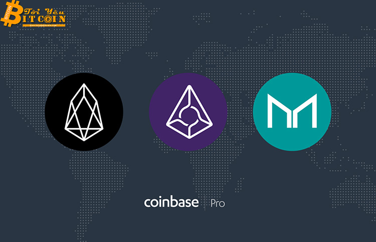 Coinbase Pro chính thức niêm yết EOS, REP và MKR