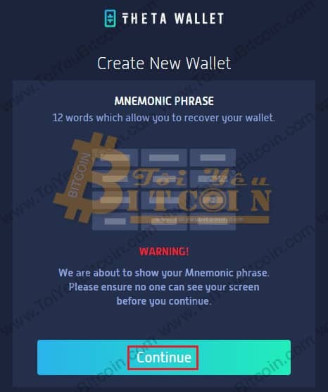 Tạo ví Theta coin trên web. Ảnh 3