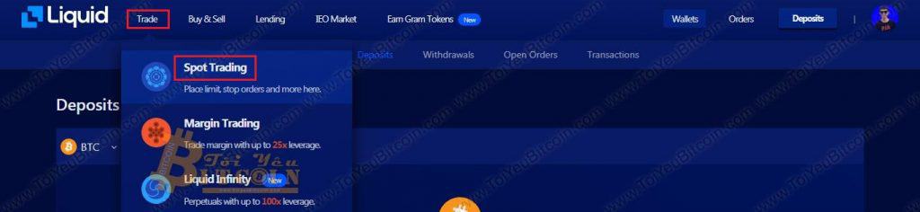 Cách trade coin trên sàn Liquid. Ảnh 1