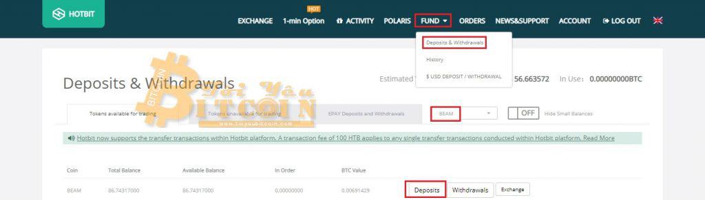 Cách rút tiền từ ví Beam. Ảnh 1