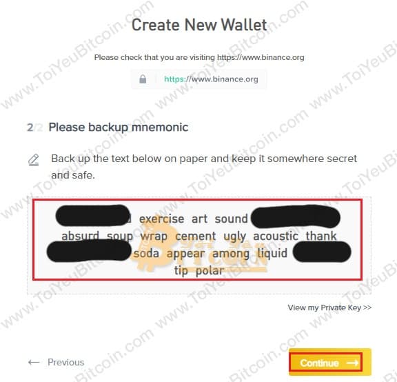 Cách tạo ví Binance Dex. Ảnh 5