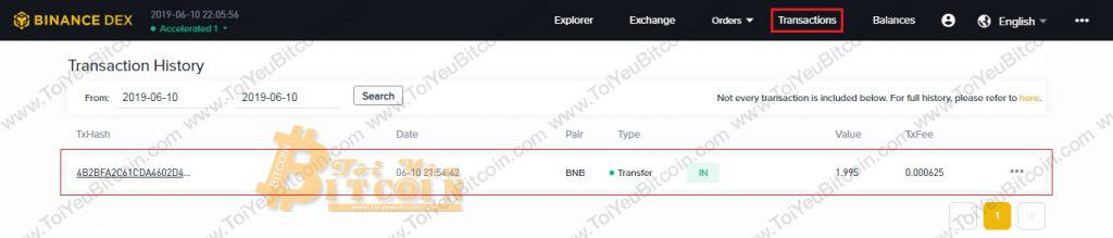 Cách nạp tiền vào Binance DEX. Ảnh 4