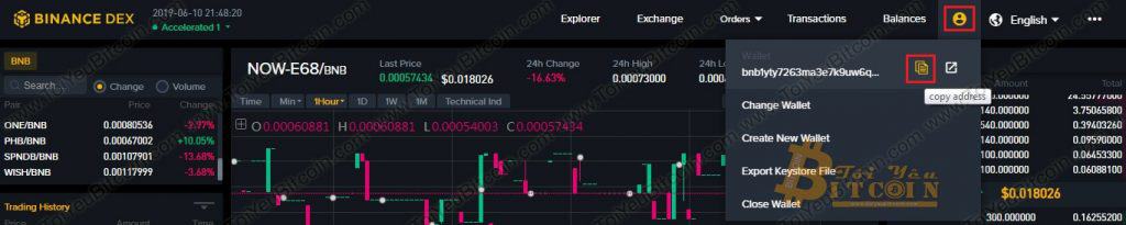 Cách nạp tiền vào Binance DEX. Ảnh 1