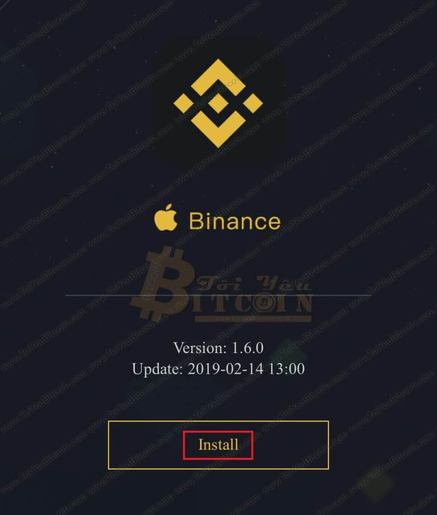 Cài đặt Binance app trên điện thoại. Ảnh 1