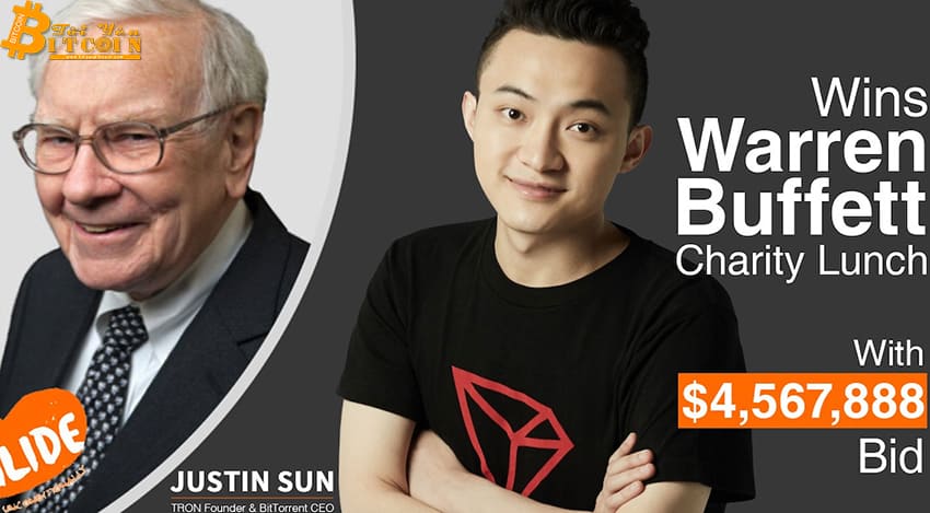 Justin Sun chi 4,5 triệu USD để ăn trưa cùng tỷ phú Warren Buffett