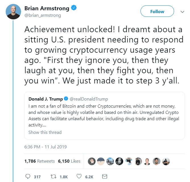 CEO Coinbase Brian Armstrong nhận định