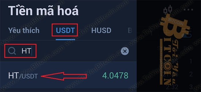 Các trade coin trên app Huobi. Ảnh 2