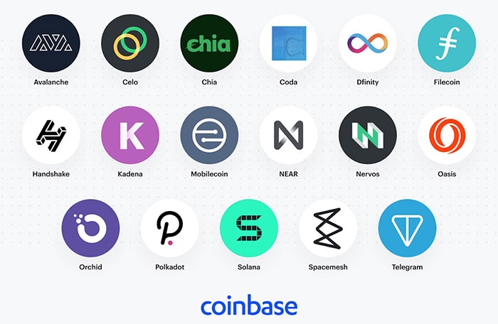 Coinbase cân nhắc hỗ trợ cho 17 tài sản kỹ thuật số