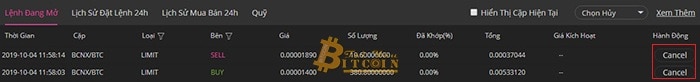 Cách trade coin trên sàn Bcnex. Ảnh 5