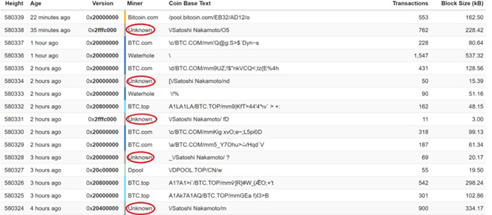 Vào tháng 4 năm 2019, một miner vô danh có tên Satoshi Nakamoto đã tiến gần đến việc thống trị blockchain Bitcoin Cash | Nguồn: CoinDance