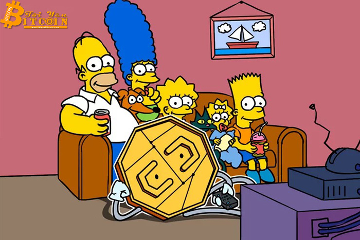 Tiền điện tử xuất hiện trên The Simpsons nơi Jim Parsons giải thích đó là "tiền mặt của tương lai"