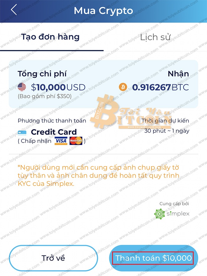 Mua crypto trên Infinito. Ảnh 2
