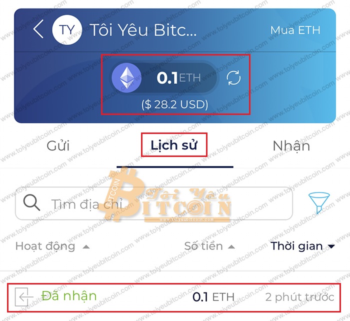 Cách gửi tiền vào ví Infinito. Ảnh 2