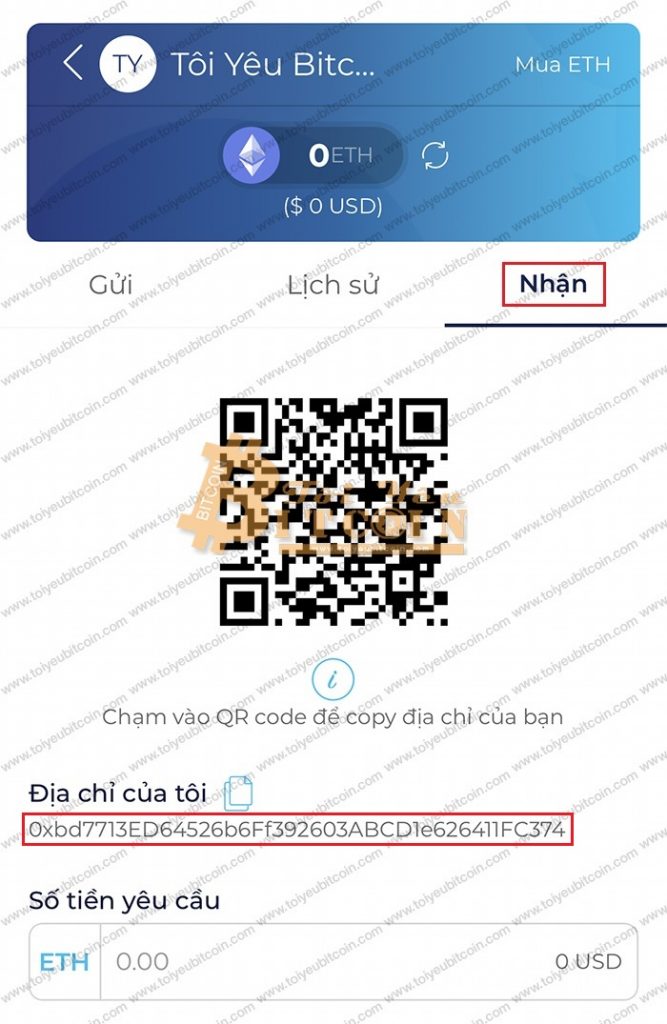 Cách gửi tiền vào ví Infinito. Ảnh 1