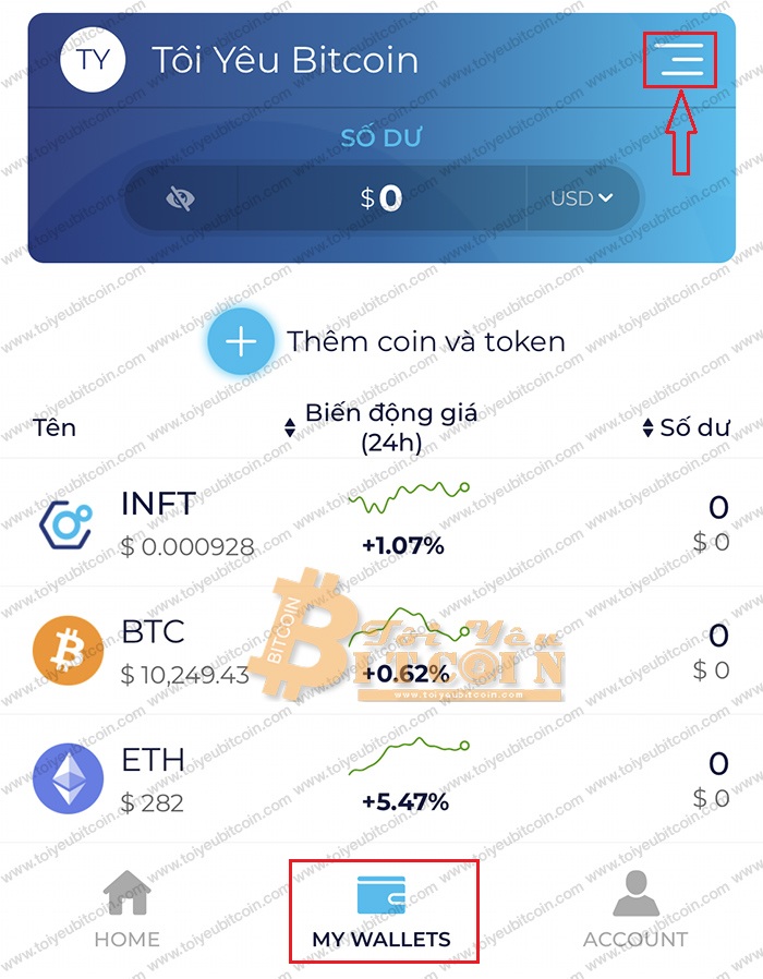 Tổng quan giao diện của ví Infinito. Ảnh 2