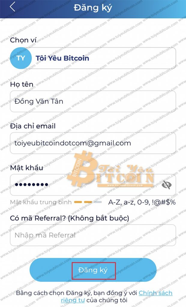 Đăng ký thành viên với Infinito. Ảnh 2