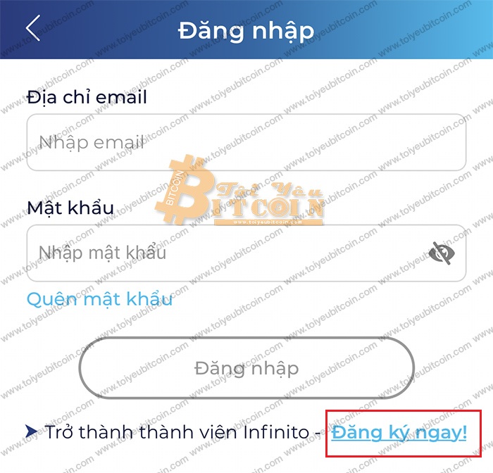Đăng ký thành viên với Infinito. Ảnh 1