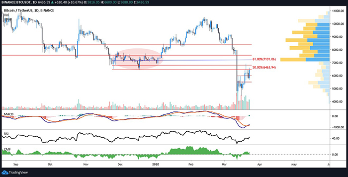 Biểu đồ ngày của BTC/USDT. Nguồn: TradingView