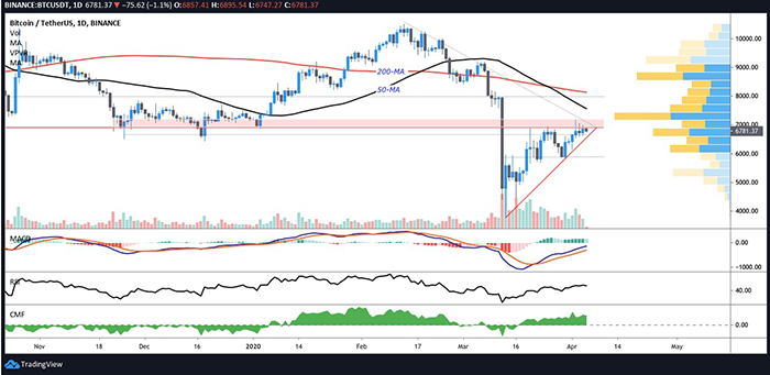 Biểu đồ ngày của BTC/USDT. Nguồn: TradingView