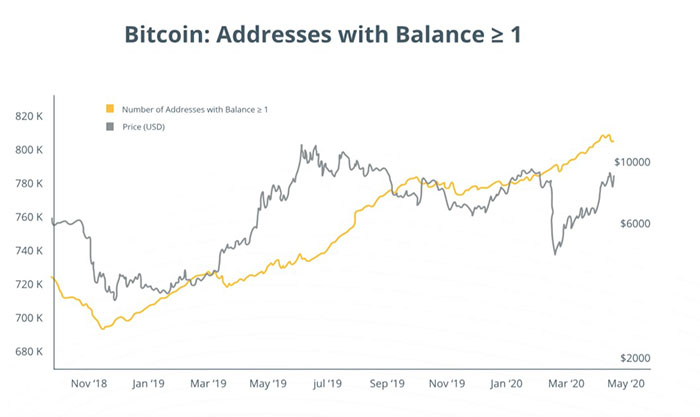 Số lượng ví chứa dưới 1 BTC. Nguồn: lookintobitcoin