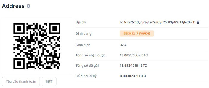 Địa chỉ ví của hacker