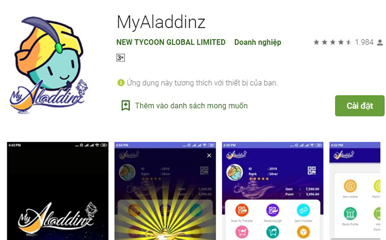 Công an cảnh báo lừa đảo khi nạp tiền vào ứng dụng Myaladdinz