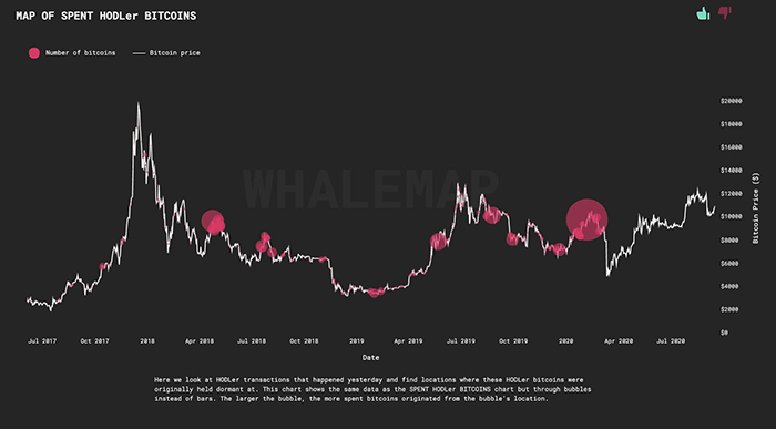 Các cụm cá voi Bitcoin lớn trên biểu đồ giá hàng ngày của Bitcoin. Nguồn: Whalemap
