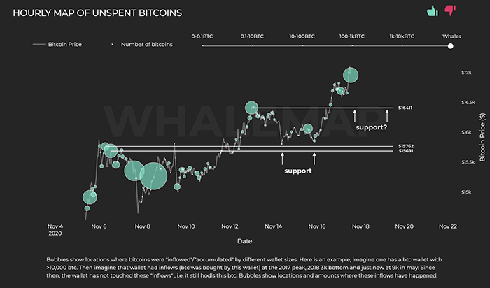 Các cụm cá voi Bitcoin. Nguồn: Whalemap