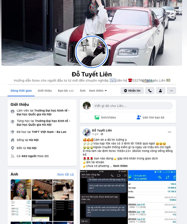 Facebook của nam nhân viên môi giới giả thành gái để chăn khách