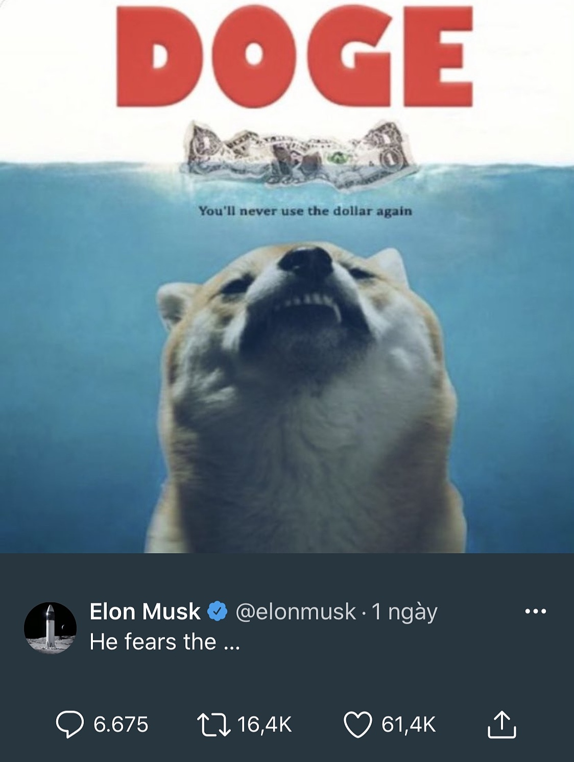 Elon Musk dùng ảnh chế, ám chỉ Buterin là "kẻ sợ chó" sau khi cha đẻ Ethereum đưa ra các lập luận chứng minh nhận định của Musk về tương lai của Dogecoin là thiếu căn cứ.