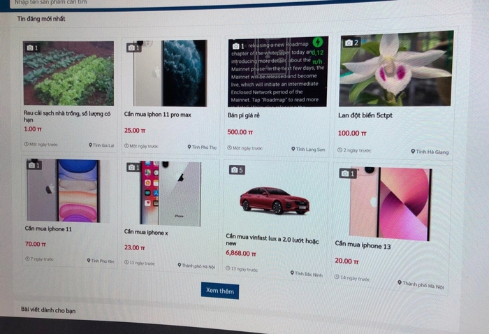 Trang web mua bán bằng đồng Pi được lan truyền rộng rãi trong các cộng đồng đào tiền số bằng điện thoại.